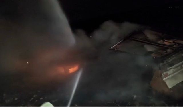 Mardin'de şarampole devrilen tırda çıkan yangın söndürüldü