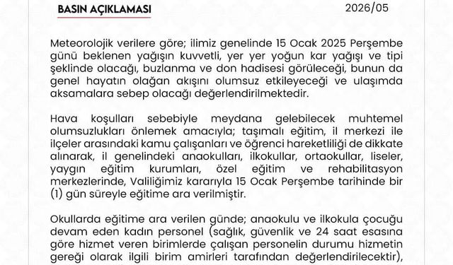 Niğde'de eğitime kar engeli