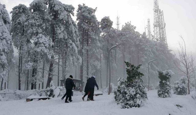 Ordu'nun 'seyir terası' Boztepe'de kar güzelliği