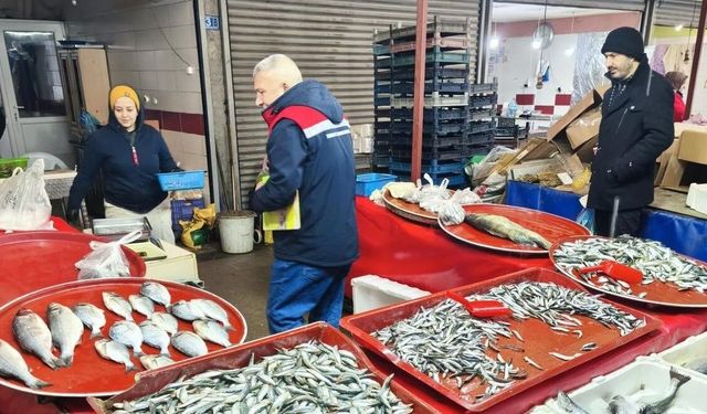 Su ürünleri denetlendi, balık boyları tek tek ölçüldü