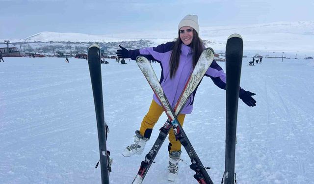 Van'daki kayak merkezi hafta içi de yoğun ilgi görüyor