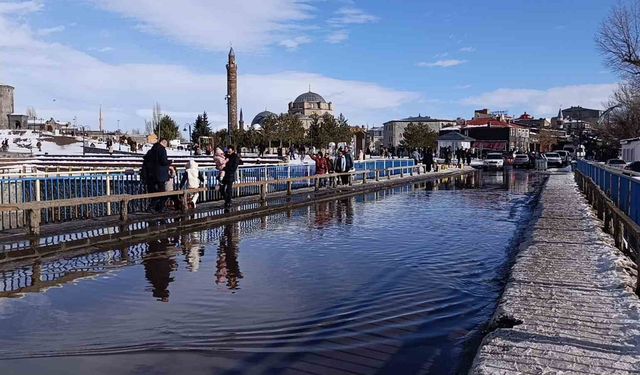 Kars'ta bahar havası: Güneşi gören kendisini dışarı attı