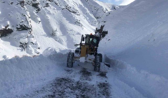 Kemaliye'de köy yollarında karla mücadele sürüyor