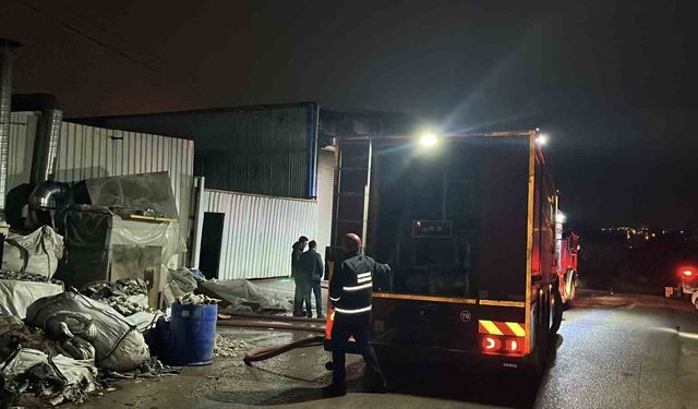 Kocaeli'de metal işleme atölyesinde yangın