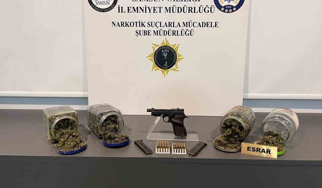 Samsun'da bir kişi uyuşturucu ve silahla yakalandı