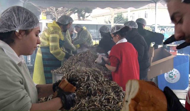 Soğuğa aldırış etmeyen vatandaşlar Balık Festivali'ne koştu