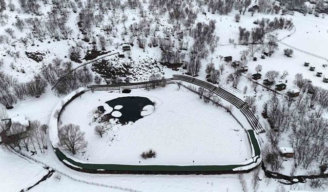 Yüzen Adalar karla kaplandı, beyaz örtü havadan görüntülendi