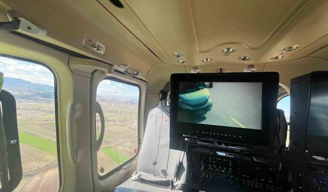 Burdur'da helikopter destekli trafik denetiminde 684 araç ve sürücüsü kontrol edildi