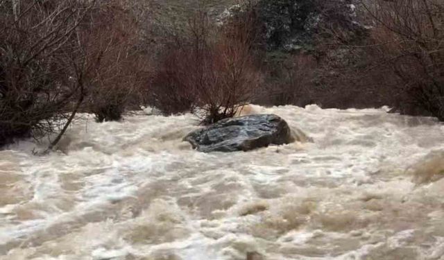 Elazığ'da yağış sonrası dereler coştu
