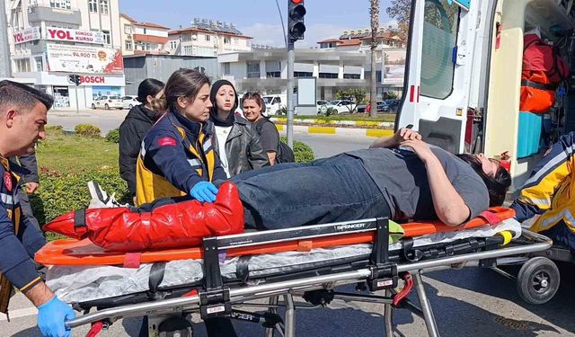 Kavşaktan dönmeye çalışırken motosikleti devirdi: 1 yaralı