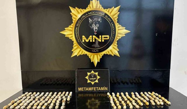 Muş'ta 1 kilo 333 gram metamfetamin ele geçirildi