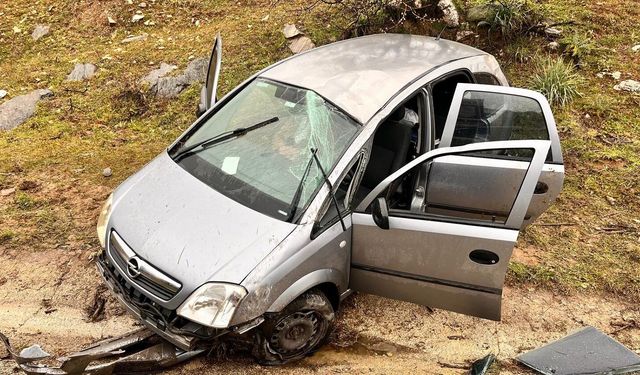Otomobil şarampole uçtu: 1 yaralı