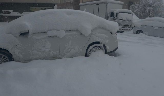 Patnos'ta baharı beklerken 40 santimetre kar yağdı