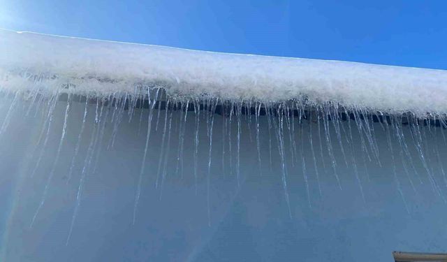 Patnos'ta kar yağışının ardından don etkili oldu