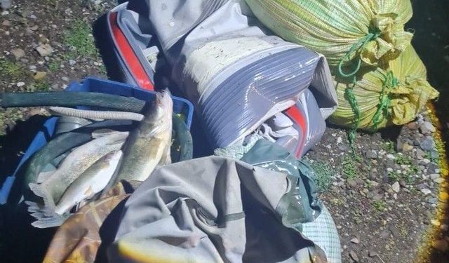 Kaçak balık avı yapan şahıslar fotokapana yakalandı