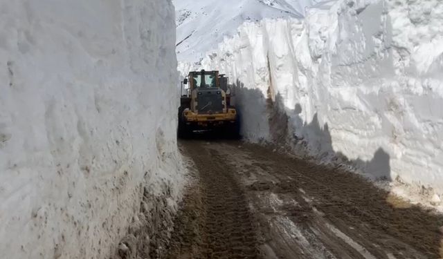 Yüksekova'da nisan ayında 6 metrelik kar tünelleri