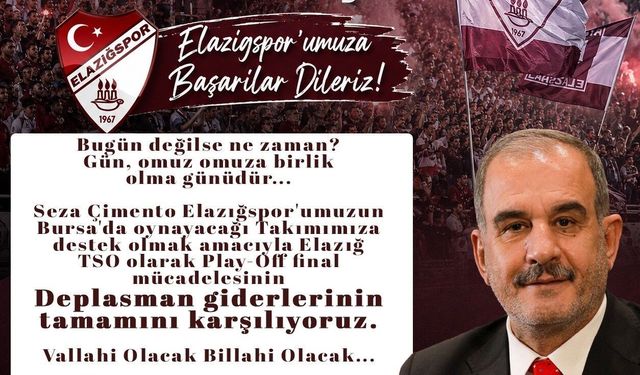 Başkan Alan, Elazığspor'un deplasman giderlerini karşıladı