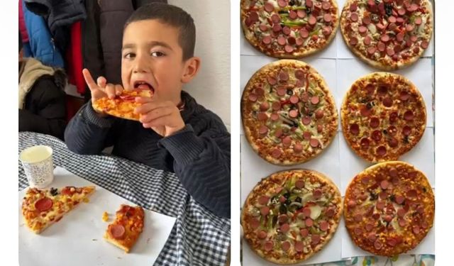 Diyadin'de öğrencilerden renkli pizza etkinliği