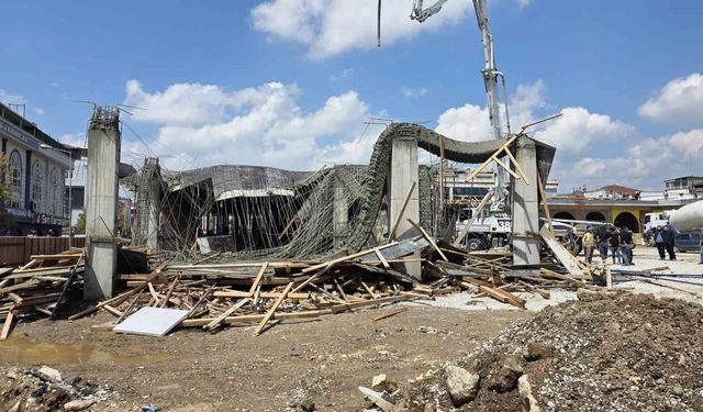 İnşatta beton dökülürken kalıp çöktü: 1 işçi yaralandı