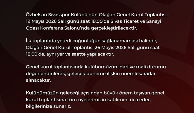 Sivasspor'da genel kurul kararı alındı
