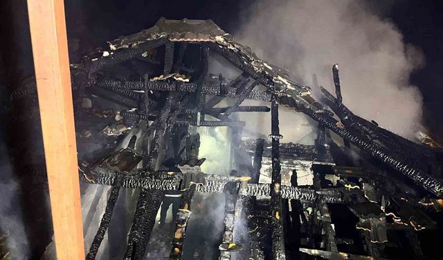 Sobadan çıkan kıvılcım evi küle çevirdi