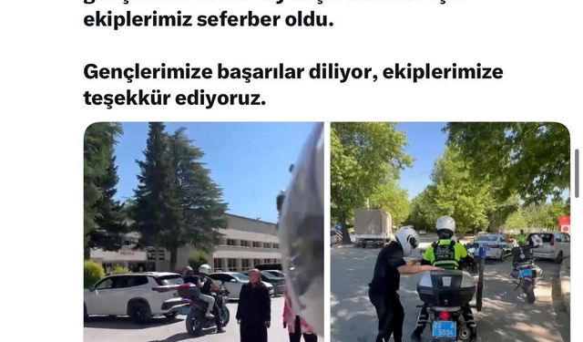 Elazığ'da YKS'ye geciken adayların imdadına polis ekipleri yetişti