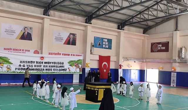 Hasköy'de 4-6 yaş Kur'an Kursu öğrencileri mezuniyet heyecanı yaşadı