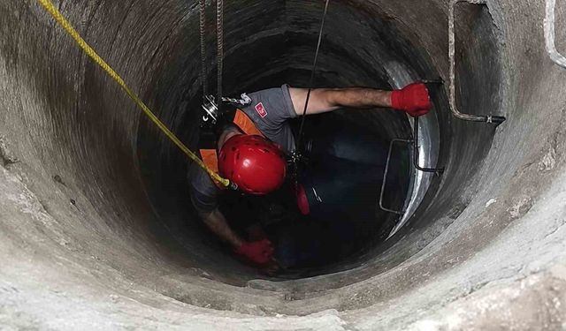 Kuyuya düşen kedinin imdadına itfaiye yetişti
