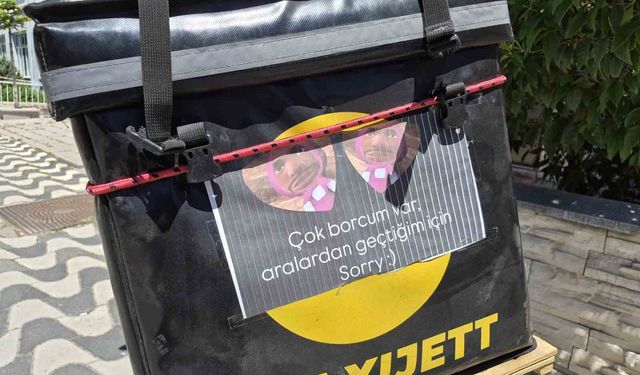 Motokuryeden gülümseten ve düşündüren uyarı: 'Çok borcum var, sorry'