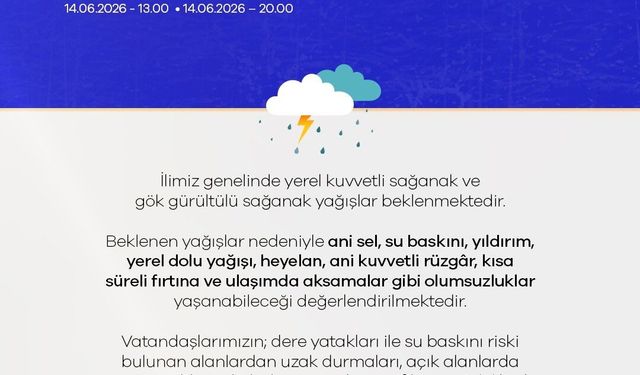 Niğde Valiliği'nden kuvvetli yağış uyarısı