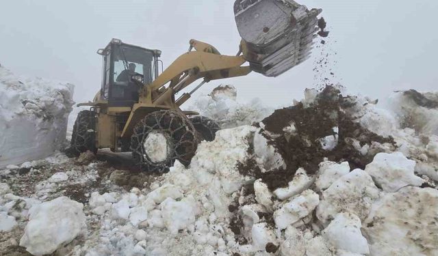 Rize'de yayla yollarında Haziran ayında kar temizliği