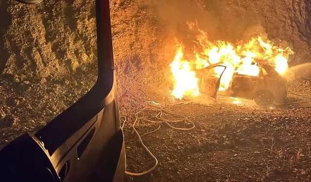 Siirt'te seyir halindeki otomobil alev topuna döndü