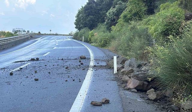 Alaplı-Akçakoca yolunda heyelan ulaşımı aksattı