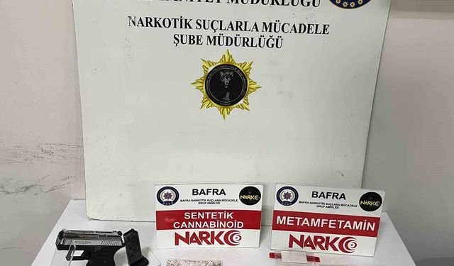 Bafra'da uyuşturucu operasyonu: Uyuşturucu ve ruhsatsız tabanca ele geçirildi