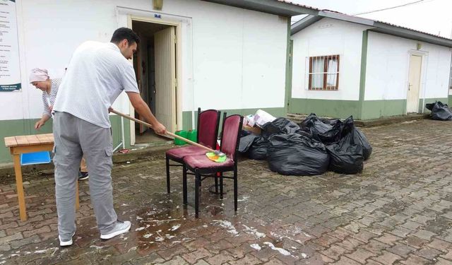 Mevsimlik fındık işçilerinin kalacağı geçici konaklama merkezinde hazırlıklar başladı