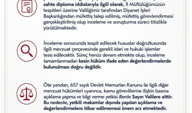 Sakarya Valiliğinden sahte imam iddialarına ilişkin açıklama