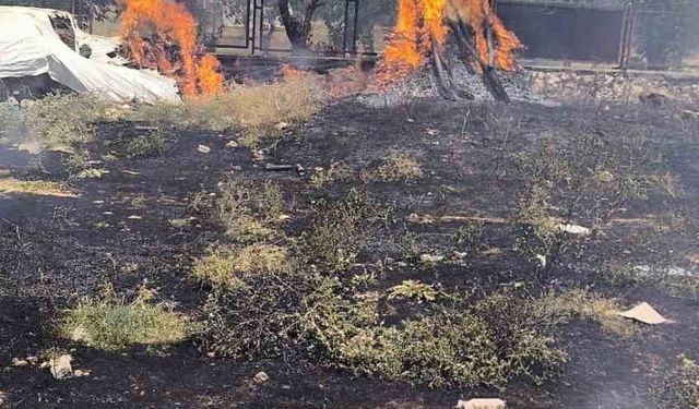 Siirt bir evin bahçesinde çıkan yangın söndürüldü
