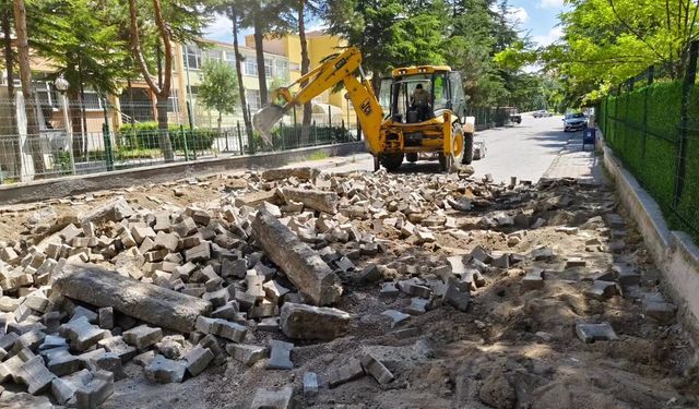 Sungurlu'da Çorum FK Sokağı'nda çalışmalar başladı