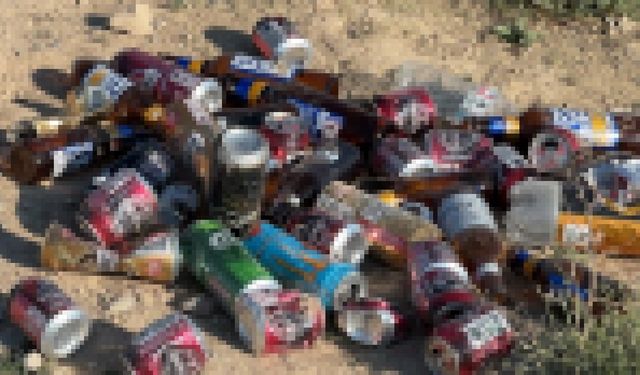 Yüksekova'da pes dedirten manzara: Mezarlığın yanı başındaki alkol şişeleri tepki çekti