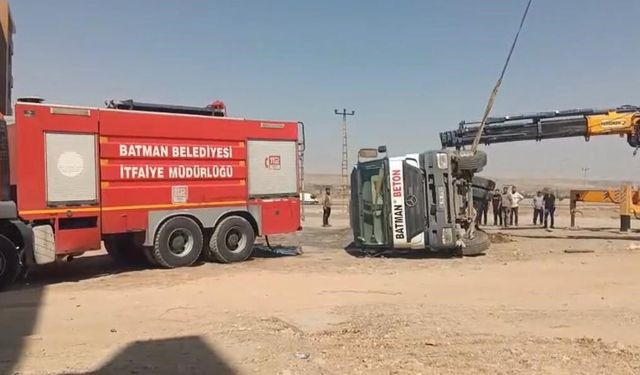 Batman'da beton mikseri devrildi: 1 yaralı
