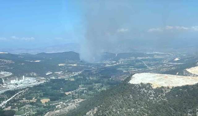 Bilecik'te başlayan orman yangınına karadan ve havadan müdahale ediliyor