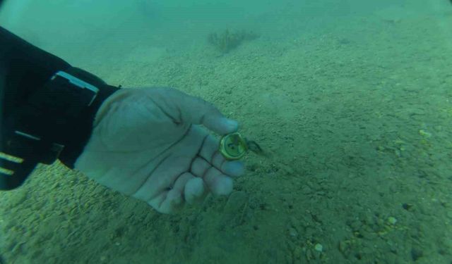 Bodrum'da deniz dibinden çıkanlar şaşırttı: Torba sahilinden 75 kilo atık çıkarıldı