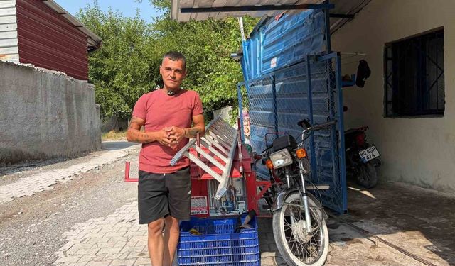 Boynunda merdivenle motosiklet kullanan tesisat ustası konuştu