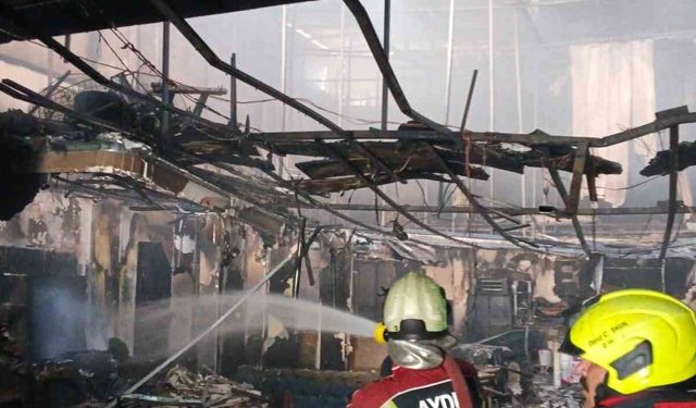 Germencik'te iş yeri yangını