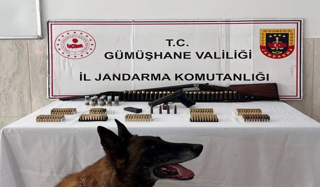 Gümüşhane'de ruhsatsız silah ve çok sayıda mühimmat ele geçirildi