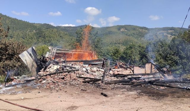 Kastamonu'da alevlere teslim olan ev küle döndü