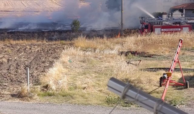 Kırklareli'nde spiral makinesinden çıkan kıvılcımlar yangın çıkardı