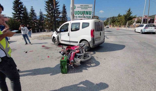 Mudurnu'da otomobil ile motosiklet çarpıştı, 1 ağır yaralı