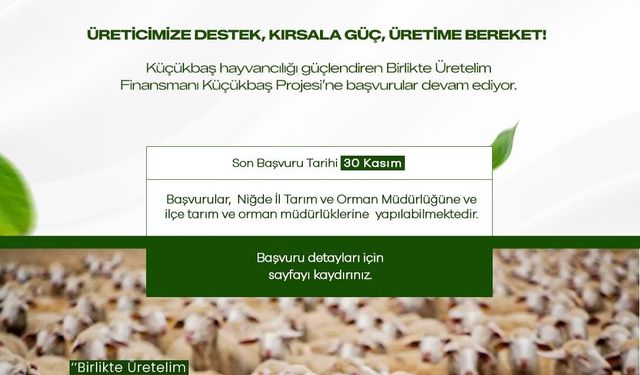 Niğde Valiliği'nden küçükbaş hayvancılık projesine başvuru duyurusu