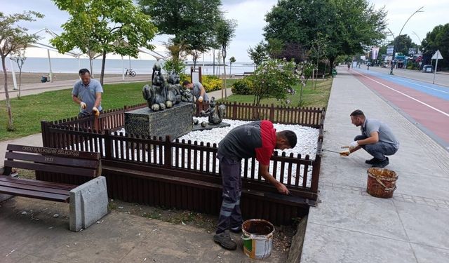 Ordu'da kent mobilyaları bakıma alınıyor